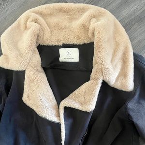 WOMENS COTTON ON FUR COLLAR ZIP UP JACKET
